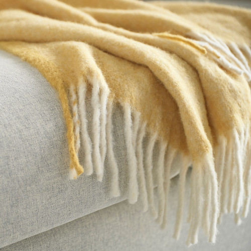 KLIPPOXEL Throw, beige-yellow, 130x170 cm