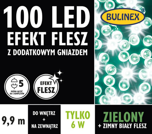 Christmas In-/Outdoor Lights 100L 9.9m, green-wthie