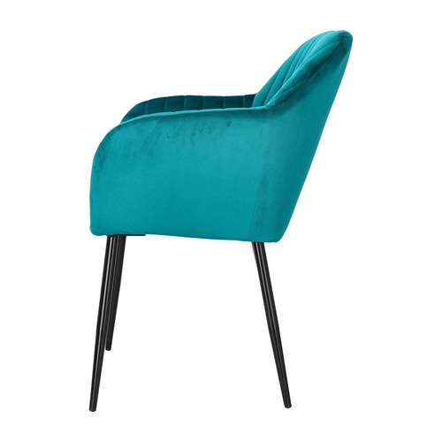 Upholstered Chair Emilia Velvet, bottle green/black