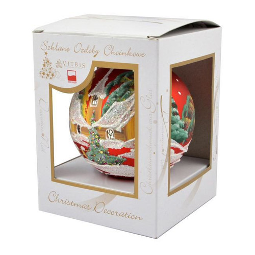 Christmas Bauble 10 cm Landscape, 1pc, random colours