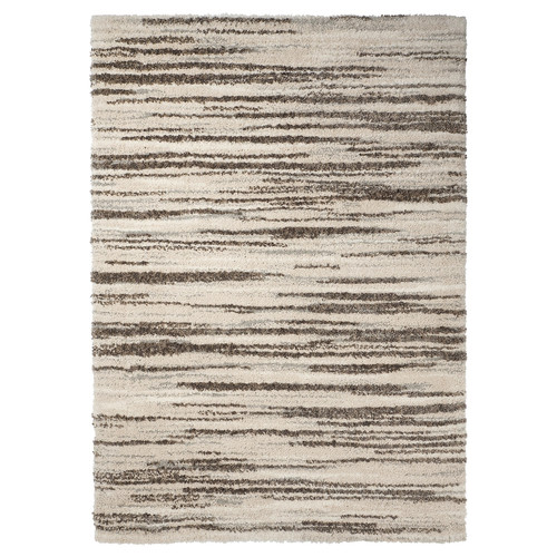 RAKSTRÄCKA Rug, high pile, off-white/grey, 200x300 cm