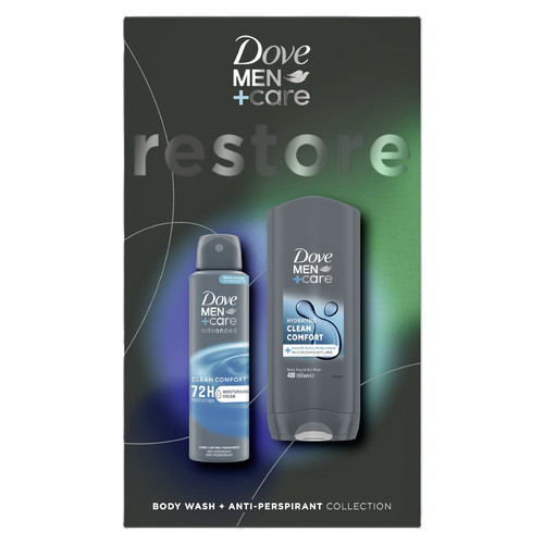 DOVE Men Care Restore Gift Set - Body Wash & Anti-perspirant Deo Spray