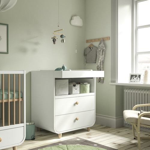 MYLLRA Changing table with drawers, white