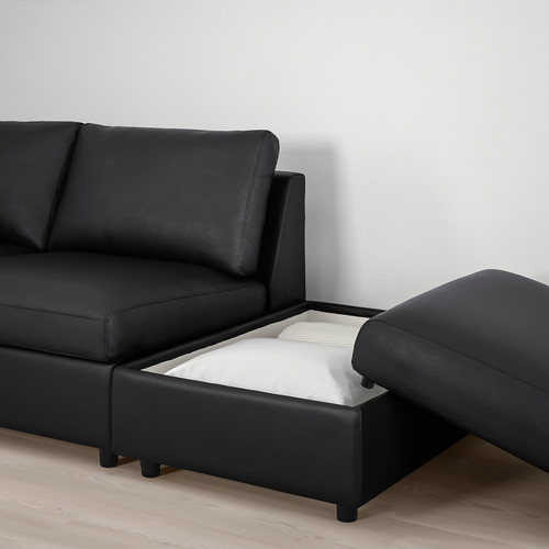 VIMLE 3-seat sofa, with open end, Grann/Bomstad black