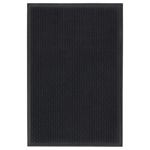 VATTENVERK Door mat, indoor, dark grey, 100x150 cm