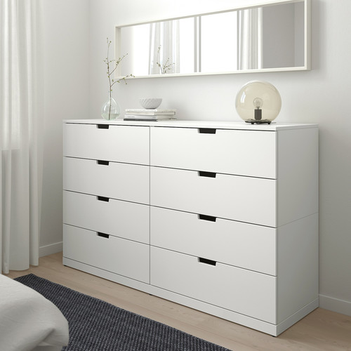 NORDLI Chest of 8 drawers, white, 160x99 cm