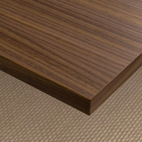 MITTZON Desk, walnut veneer/black, 140x60 cm