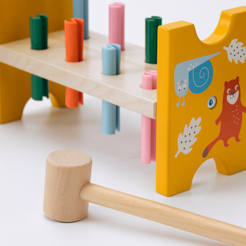 UPPSTÅ Toy hammering block, multicolour