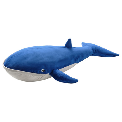 BLÅVINGAD Soft toy, blue whale, 100 cm