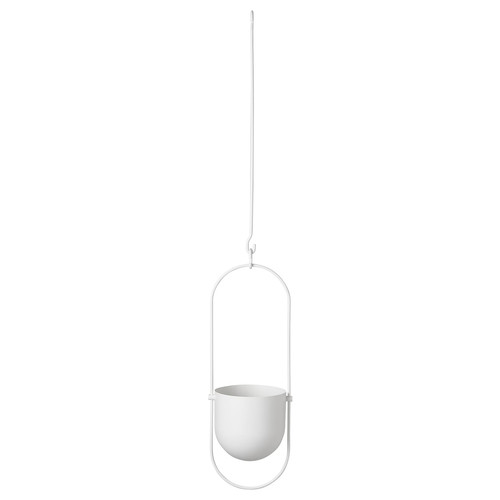 CHILISTRÅN Hanging planter, in/outdoor white, 12 cm