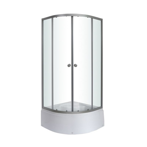 Shower Enclosure Arkell, semi-circular, high shower tray, 80 x 80 x 197 cm, chrome/transparent