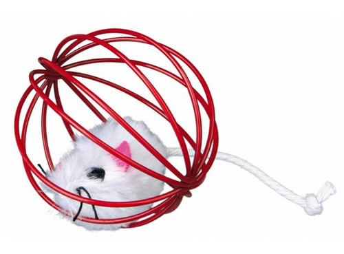 Trixie Mouse in a Wire Ball, assorted colours