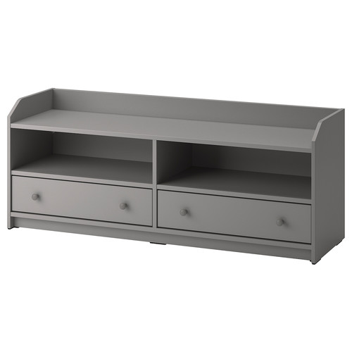 HAUGA TV bench, grey, 138x36x54 cm