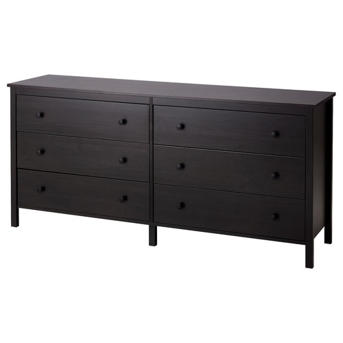 KOPPANG Chest of 6 drawers, black-brown, 172x83 cm