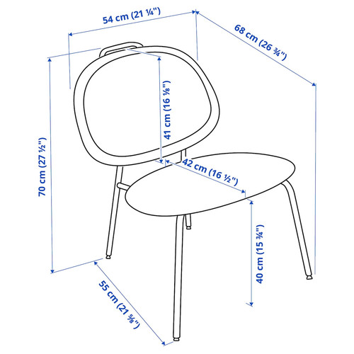 GÄVLE Easy chair, Diseröd grey