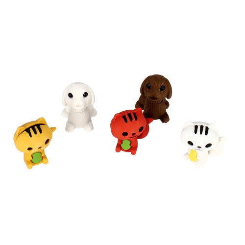 Starpak 3D Puzzle Erasers 5pcs Cute Pets