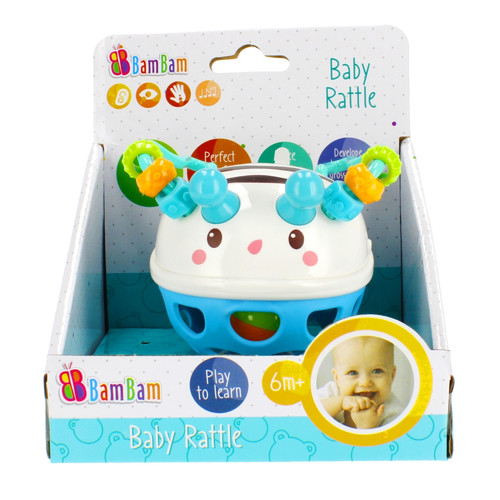 Bam Bam Baby Rattle 1pc, assorted colours, 6m+