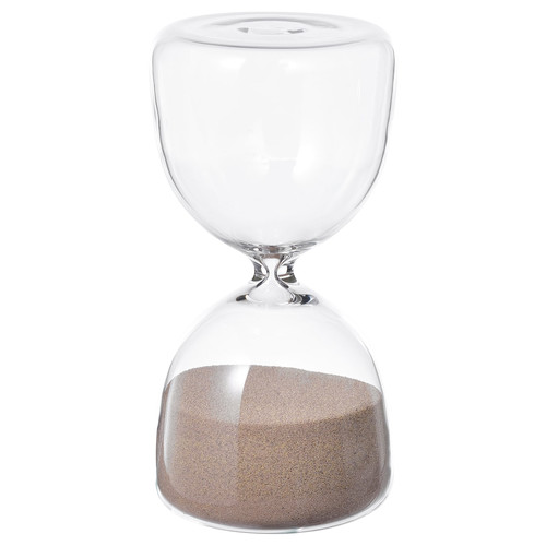 EFTERTÄNKA Decorative hourglass, clear glass/sand, 15 cm