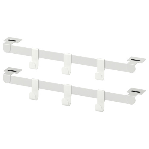 HJÄLPA 2 susp rails+6 hooks+2 pck fittings, white, 40 cm