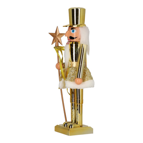 Nutcracker Christmas Decoration 38cm, hat, gold