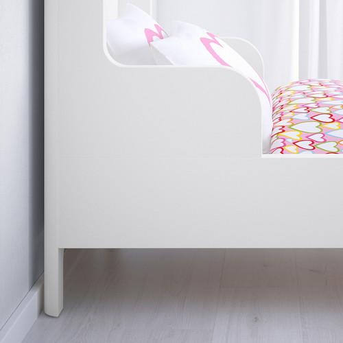 BUSUNGE Extendable bed, white, 80x200 cm