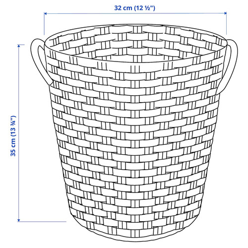 VÄXTHUS Basket, rattan/handmade, 32x35 cm