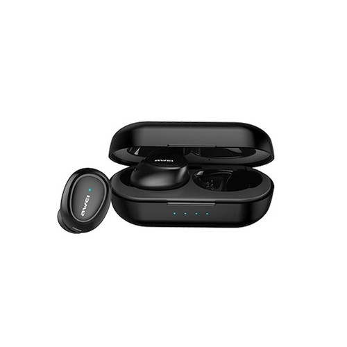 AWEI Bluetooth Headphones Earphones 5.0 T16 TWS + dock station, black