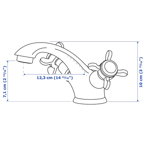 RUNSKÄR Wash-basin mixer tap with strainer, chrome-plated