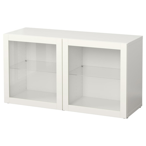 BESTÅ Shelf unit with glass doors, Sindvik white, 120x40x64 cm