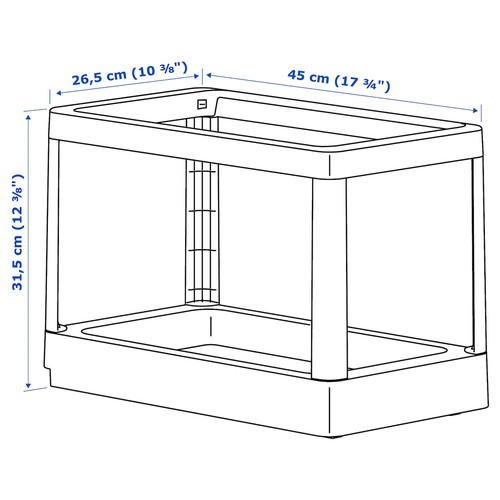 HÅLLBAR Pull-out frame for waste sorting, light grey