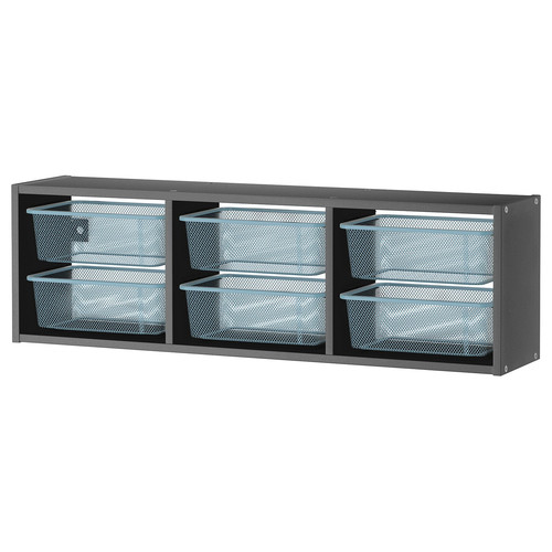 TROFAST Wall storage, grey/grey-blue, 99x21x30 cm