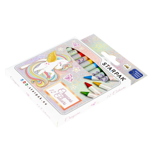 Starpak Wax Crayons 12 Colours Unicorn