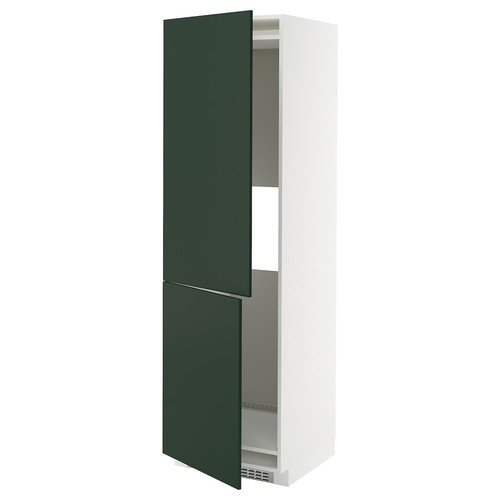 METOD Hi cab f fridge or freezer w 2 drs, white/Havstorp deep green, 60x60x200 cm