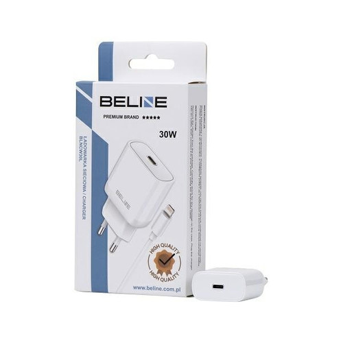 Beline Wall Charger EU Plug 30W USB-C + lightning cable, white