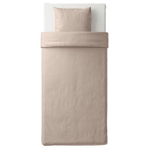 NATTJASMIN Quilt cover and pillowcase, light beige, 150x200/50x60 cm