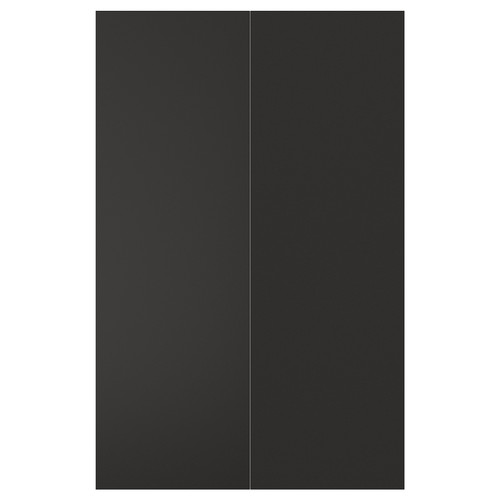 NICKEBO 2-p door f corner base cabinet set, matt anthracite, 25x80 cm