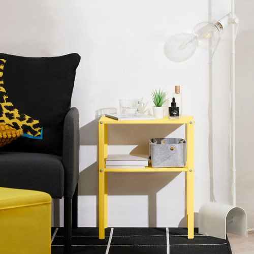 KNARREVIK Bedside table, bright yellow, 42x34 cm