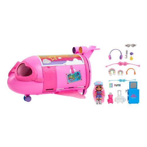 Barbie Extra Fly Jet Playset With Barbie Extra Mini Minis Doll HPF72 3+