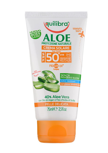 Equilibra Aloe Sun Cream SPF50 Travel Size 75ml