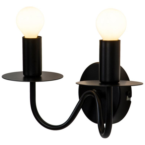 GoodHome Wall Lamp Mashatu 2-p E14, black