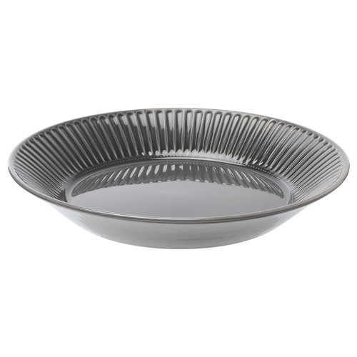 STRIMMIG Serving plate, stoneware grey, 29 cm