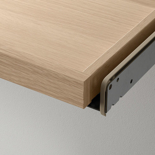 KOMPLEMENT Pull-out tray with divider, white stained oak effect, light grey, 100x35 cm