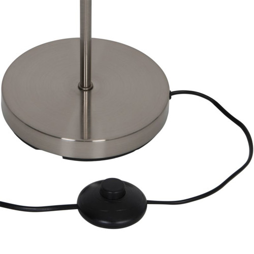 GoodHome Floor Lamp Hetange E27, brushed chrome