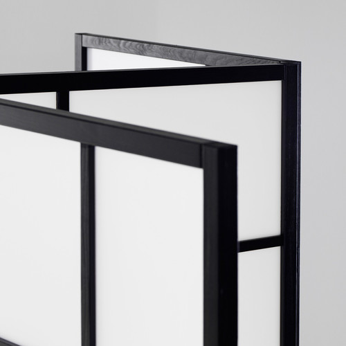 RISÖR Room divider, white, black, 216x185 cm