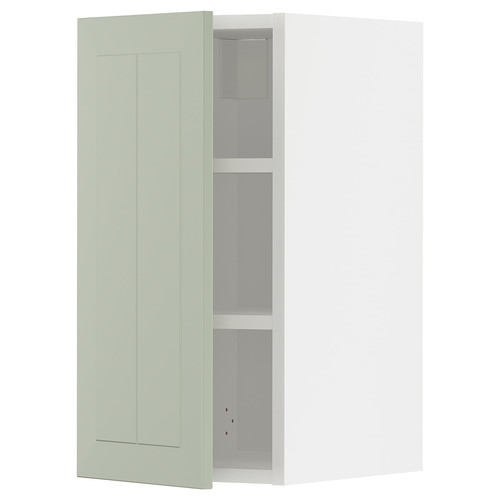 METOD Wall cabinet with shelves, white/Stensund light green, 30x60 cm