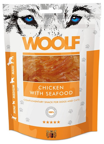 Woolf Complementary Snack for Dogs Chicken With Seafood 100g