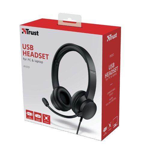 Trust On-ear Headset USB RYDO, black