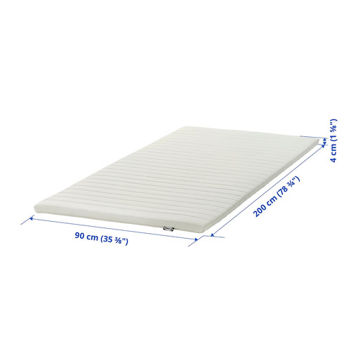 NÄSFJÄLLET Mattress pad, white, 90x200 cm