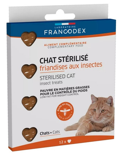 Francodex Insect Treats for Sterilised Cat 12pcs