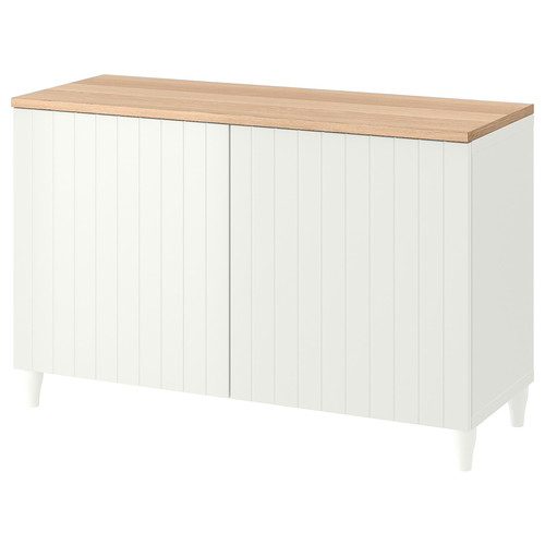 BESTÅ Storage combination with doors, white, Sutterviken/Kabbarp white, 120x42x76 cm